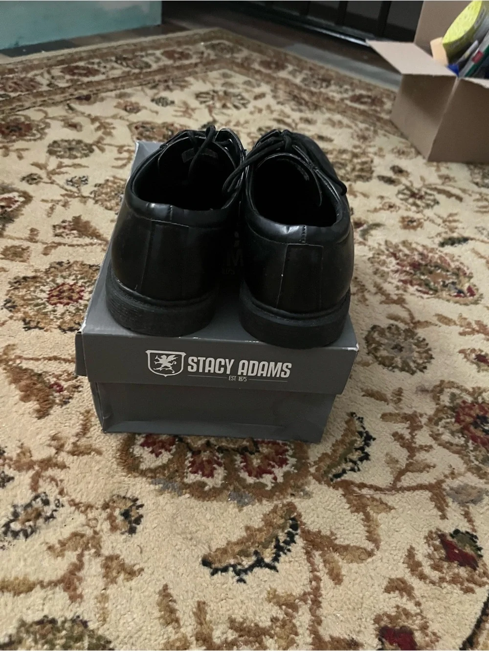 Stacy Adams Black Leather Derby Oxfords